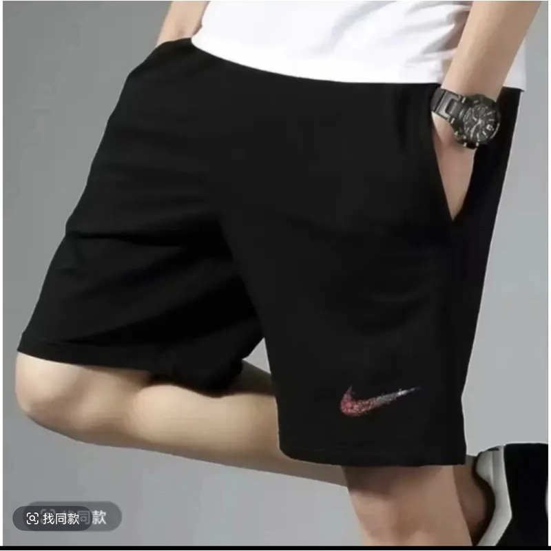 B2简约男松紧带外穿百搭短裤透气大码系带情侣运动短裤