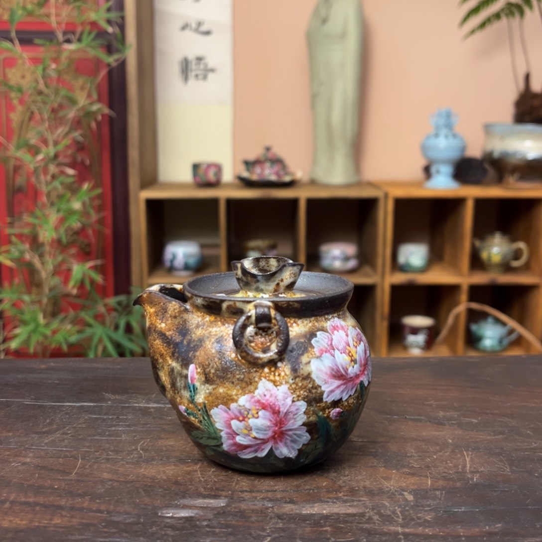 杯柴烧手工手绘陶瓷