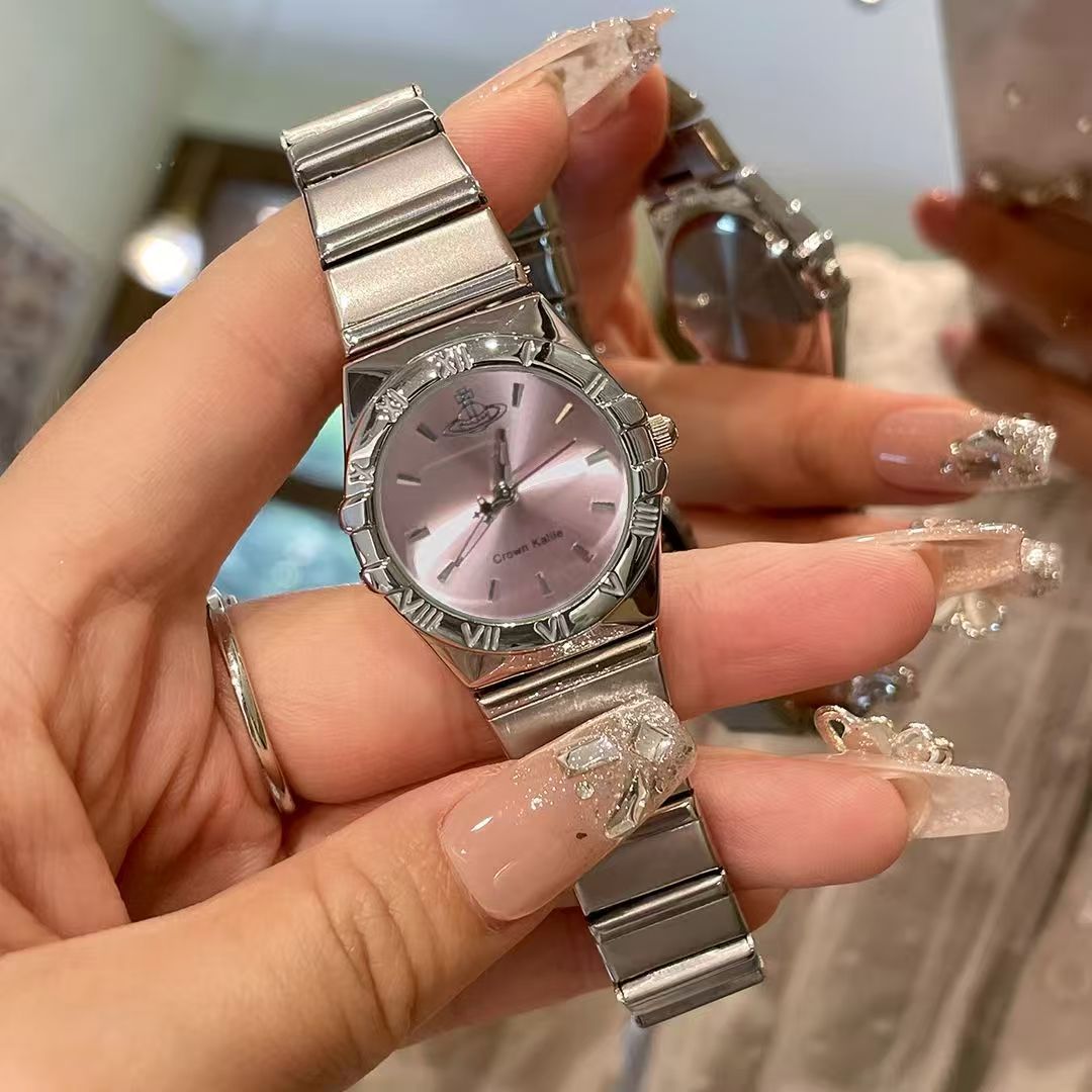 女士全自动星座紫土星元素背透飞轮腕表手表时尚