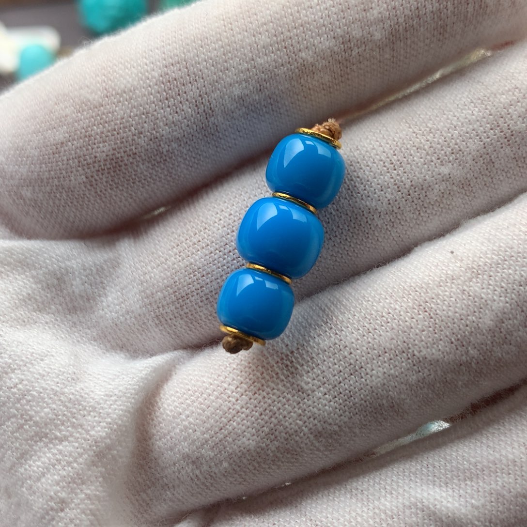 绿松石18K金镶嵌发饰