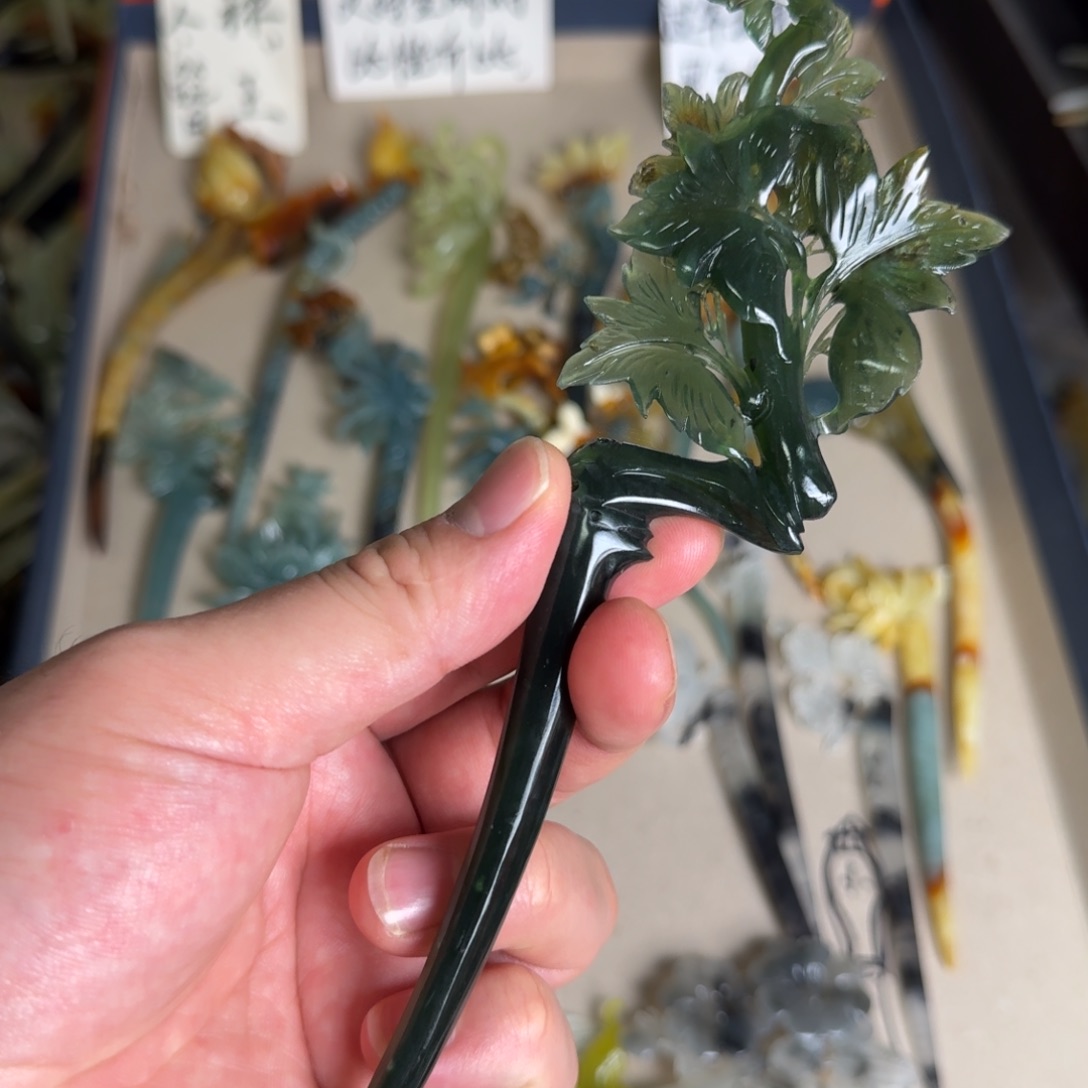 岫玉发饰未镶嵌岫玉发簪就是好看