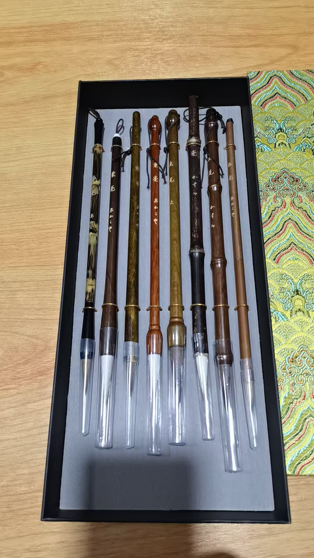 文玩木杆毛笔初学练字，随机发货