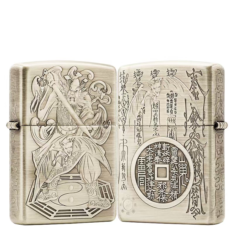 ZIPPO/之宝常规熏银【钟馗蝙蝠】原装正品煤油防风打火机KF-DF