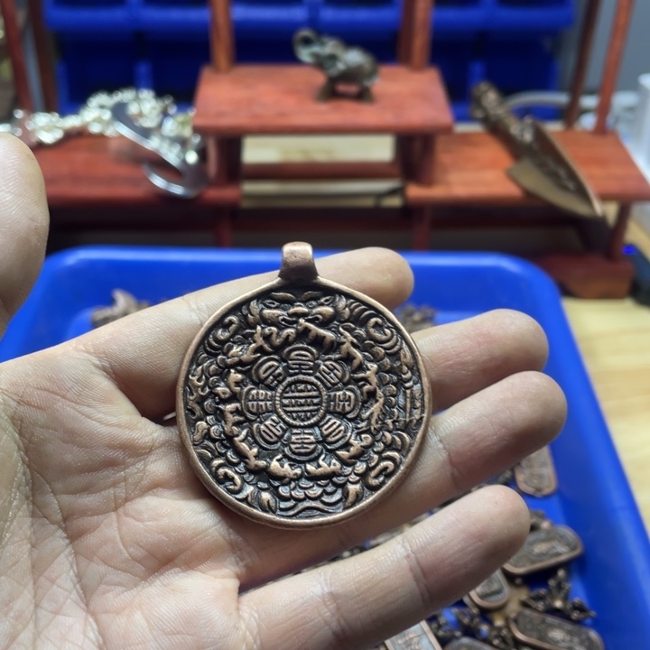 藏传九宫紫利马一个手工翻砂