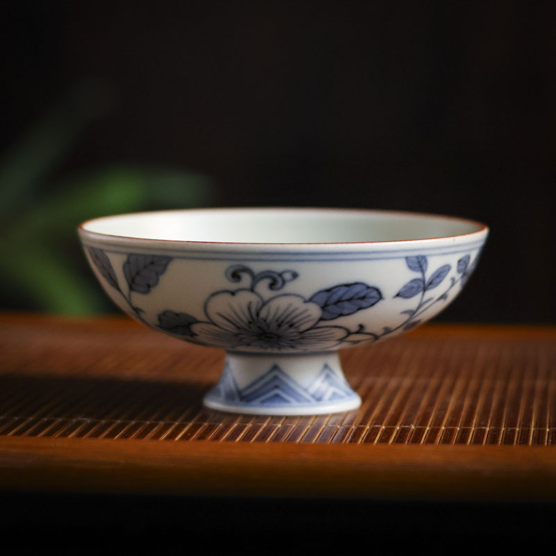 【所谓】缠枝三花-墨冉-茶杯-60ml（新墨冉0218）