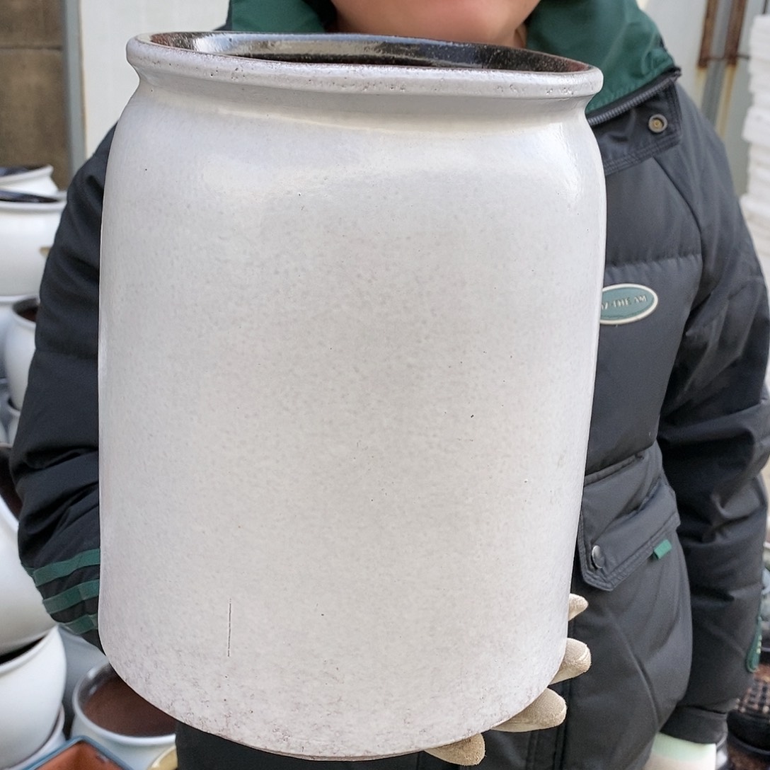 紫砂花盆瑕疵口17高26