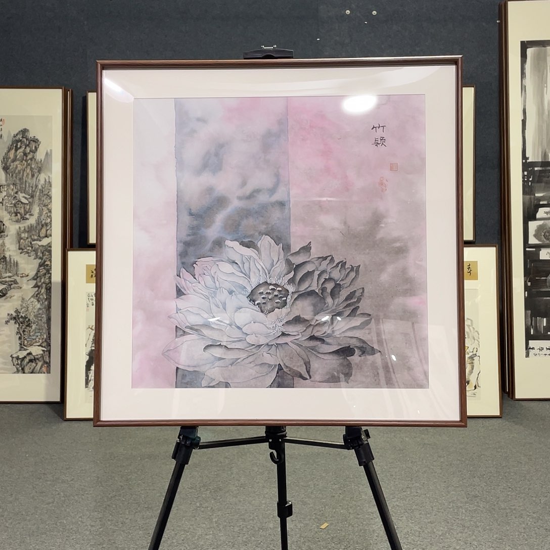 国画手绘画作品带框发货