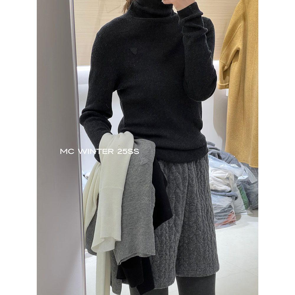 【三角标针织衫】欧洲站冬新款百搭显瘦高领打底衫158537