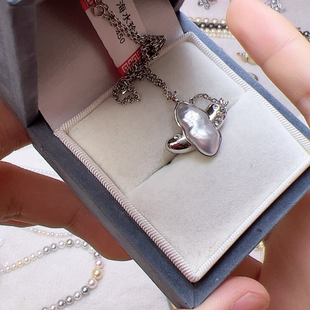 海水珍珠颈饰银S925镶嵌