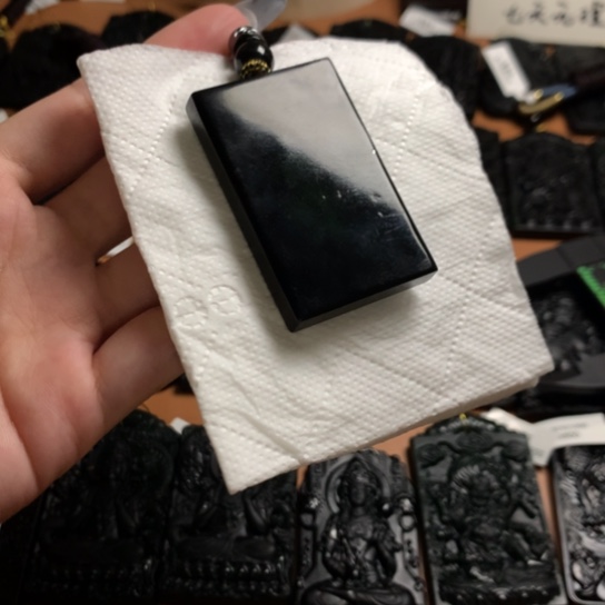 天然缅甸a货钢琴黑挂件