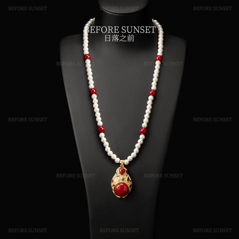 纯铜琉璃项链 【珠间赤瑶】项链    日落之前