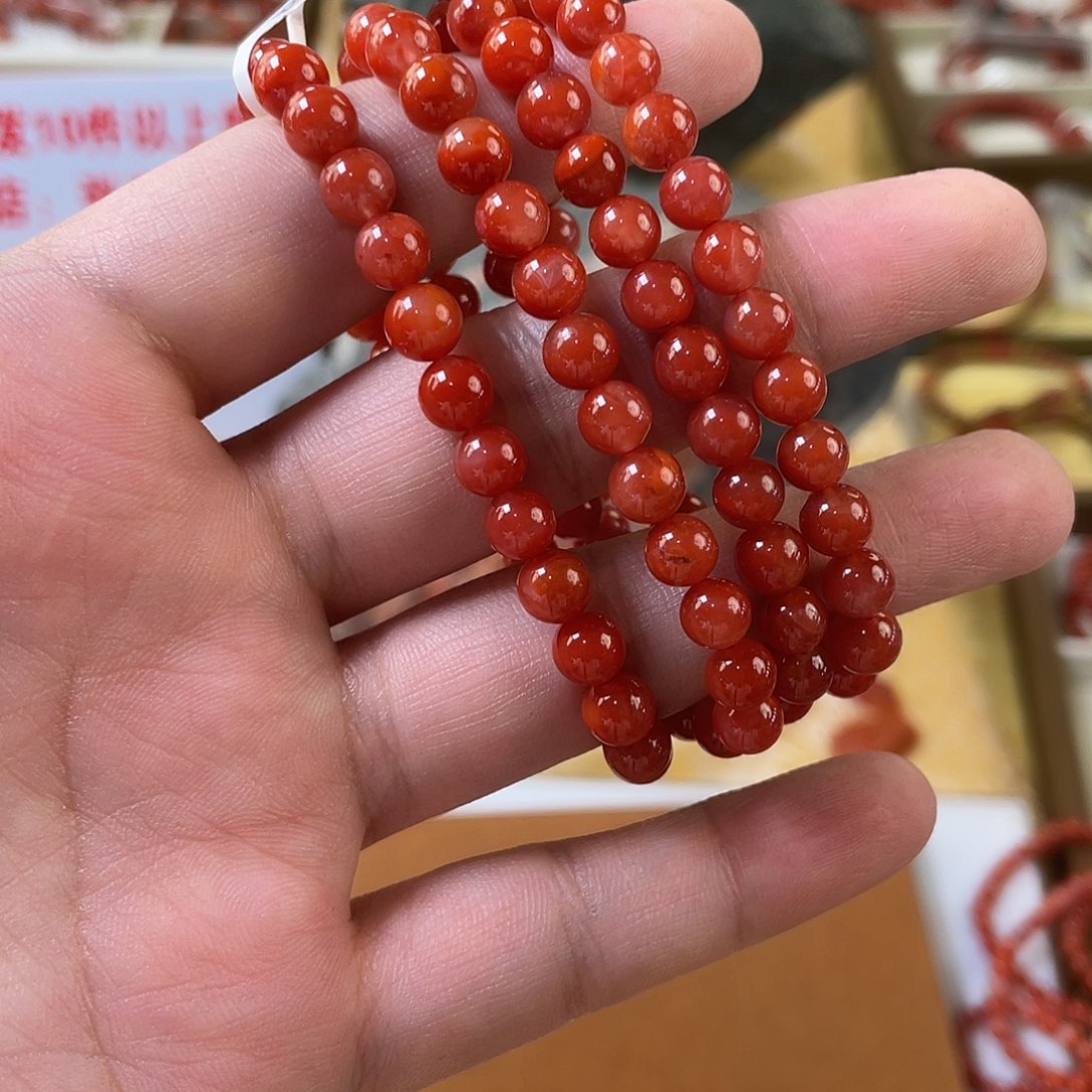 南红玛瑙未镶嵌手链6mm