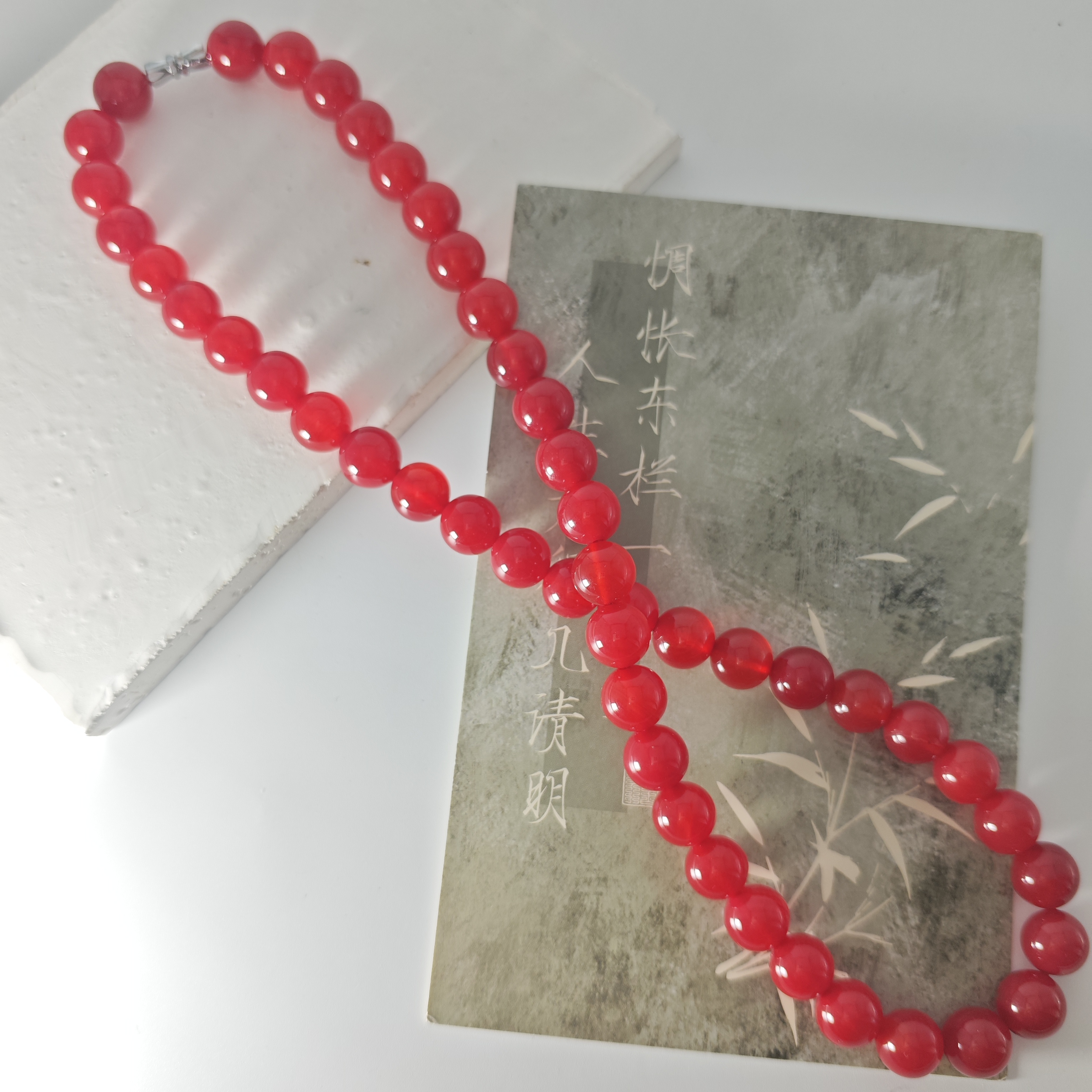 天然玉石 典藏品血胆红设计款妈妈链多样性发货拍一发一M187