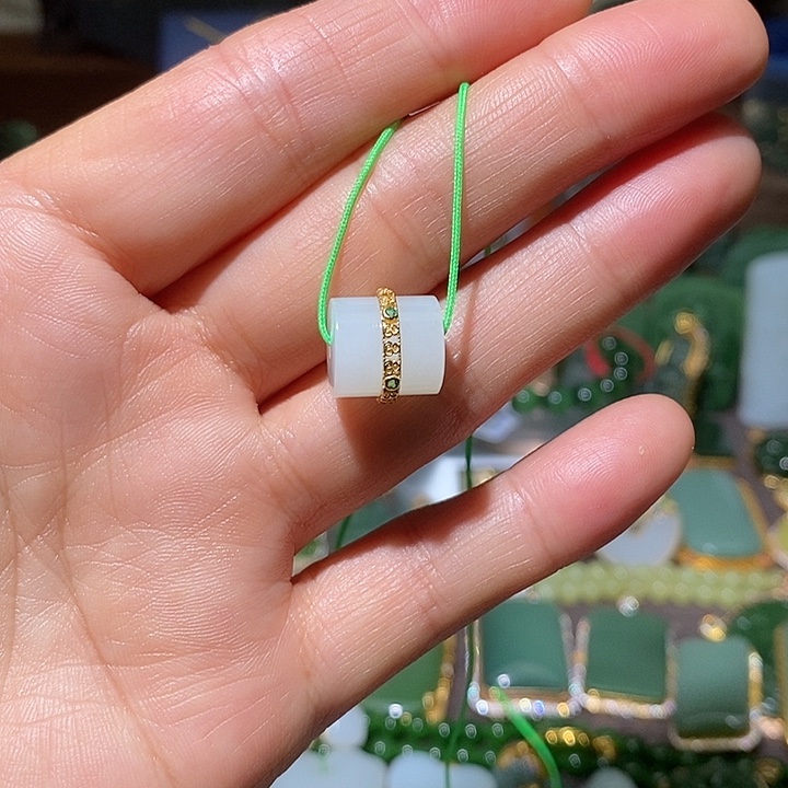 和田玉（白玉）银S925镶嵌吊坠(不含链)