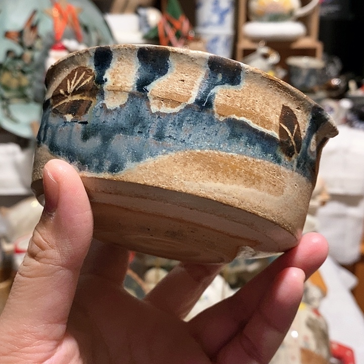 搪瓷陶胎手捏手绘酸奶碗