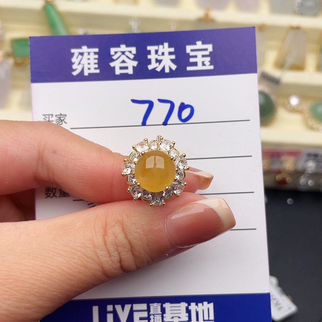 大***女翡翠银S925镶嵌戒指