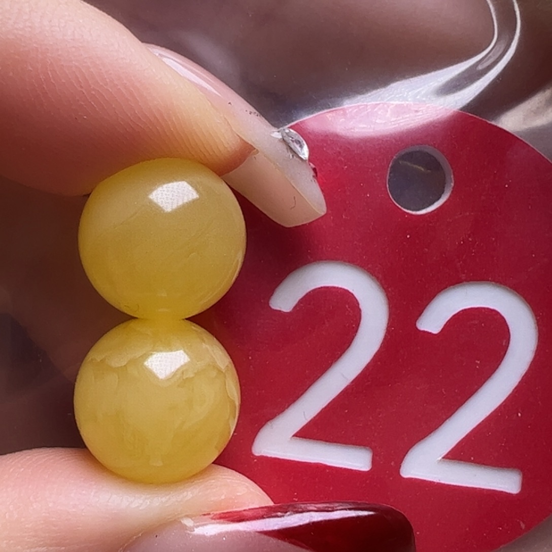 蜜蜡未镶嵌珠宝奇石11mm鸡油黄圆珠