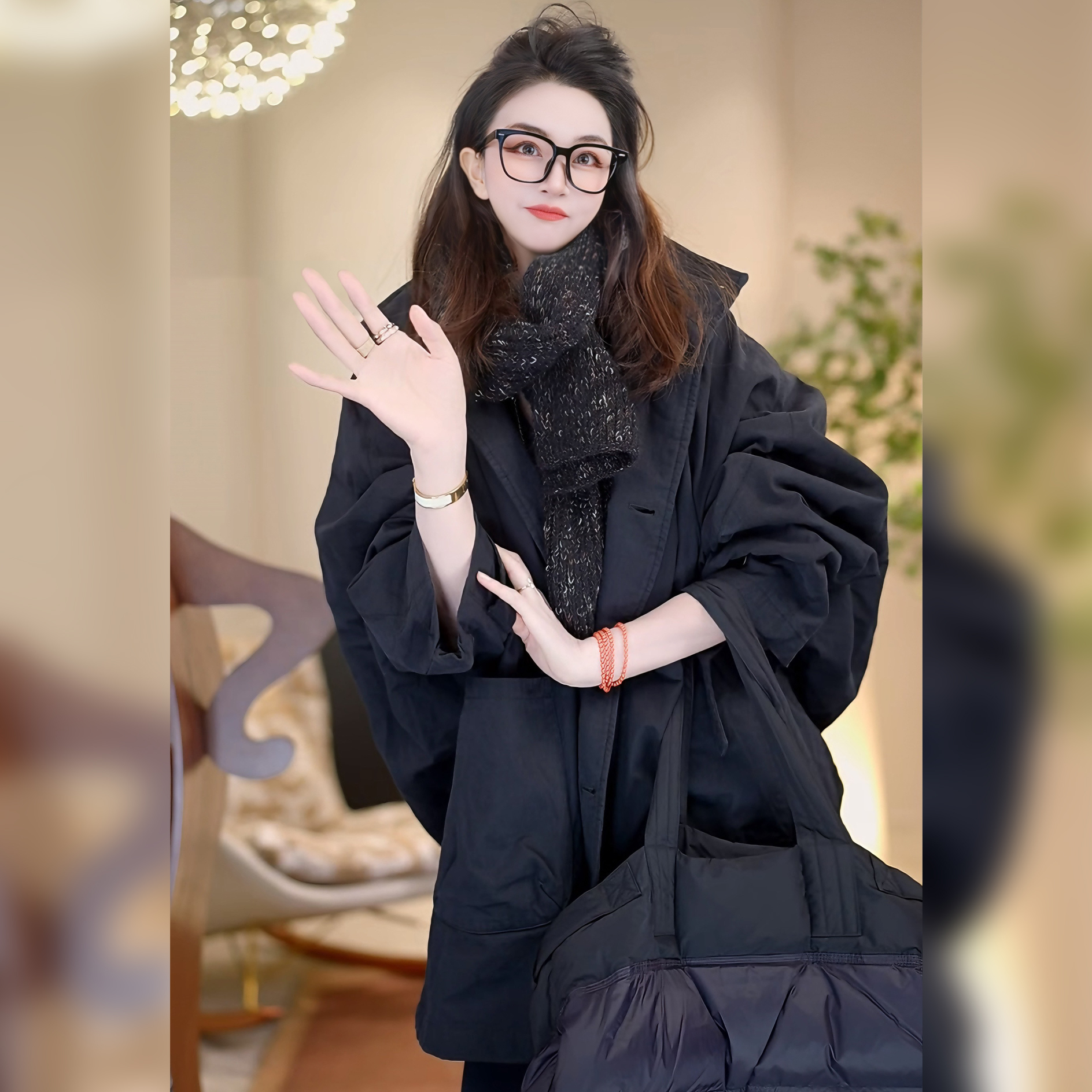 【Linda姐高端线】秋冬贵气高档休闲宽松连帽棉服外套AW4WMF0161