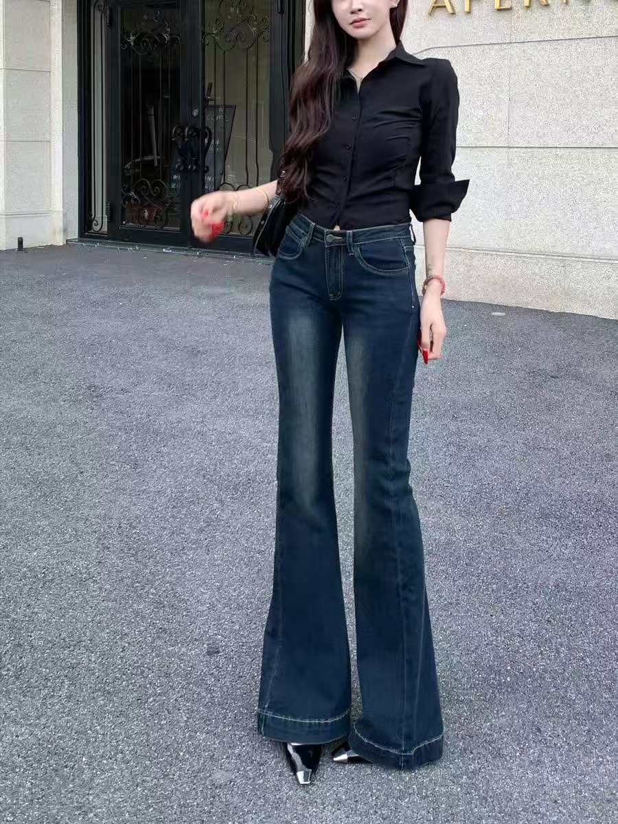 加绒显瘦高腰牛仔裤尾货样衣默认瑕疵