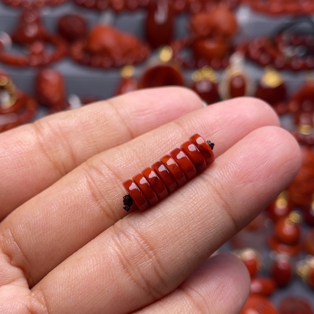 南红玛瑙未镶嵌珠宝奇石配饰7mm