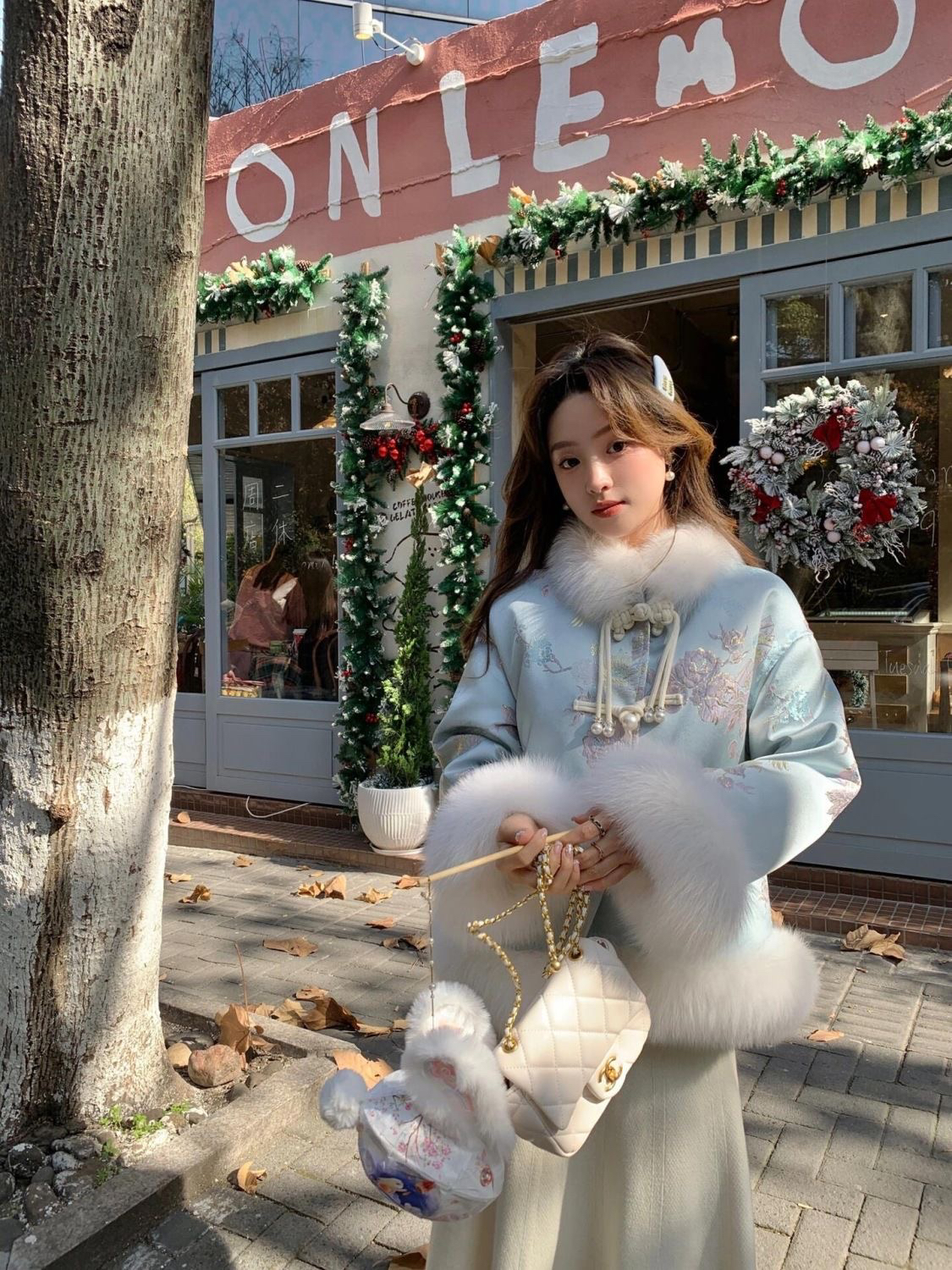 时尚网红新中式国风盘扣唐装棉服外套古风加厚中国风少女