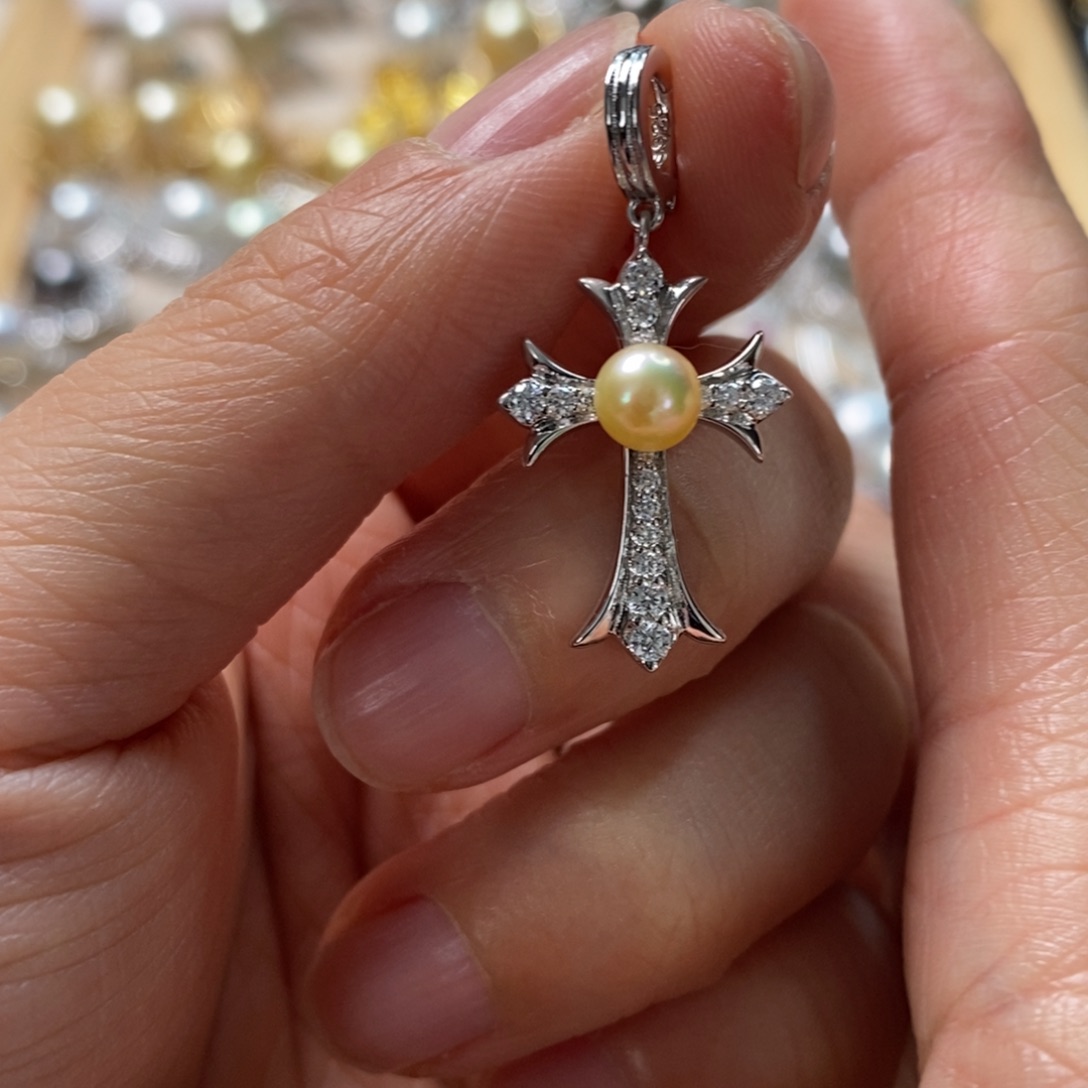 海水珍珠颈饰银S925镶嵌