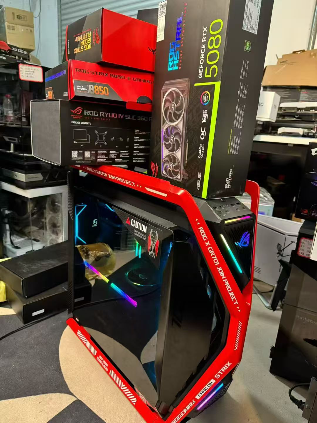 95新 ASUS/华硕 不包邮 AMD 9800x3D 盒装 华硕 ROG B850-E 