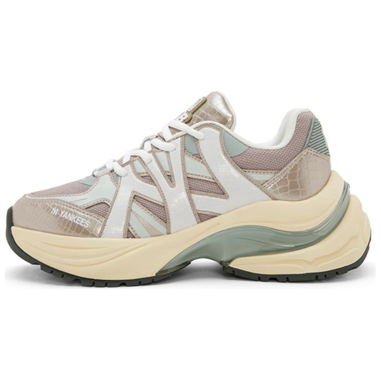 MLB 纽约洋基队 体logo运动跑鞋 厚底增高舒适 防滑耐磨 低帮 生