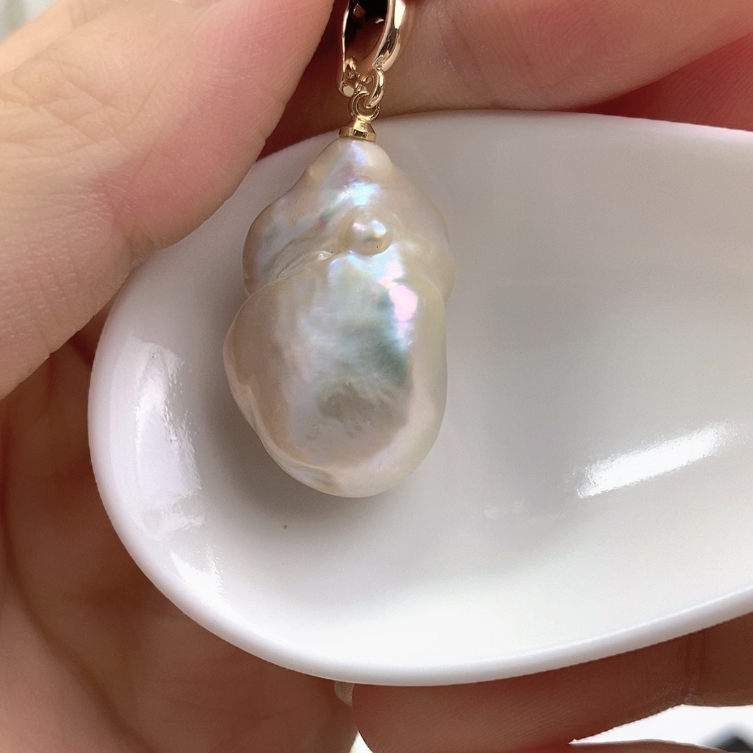 淡水珍珠银S925镶嵌颈饰