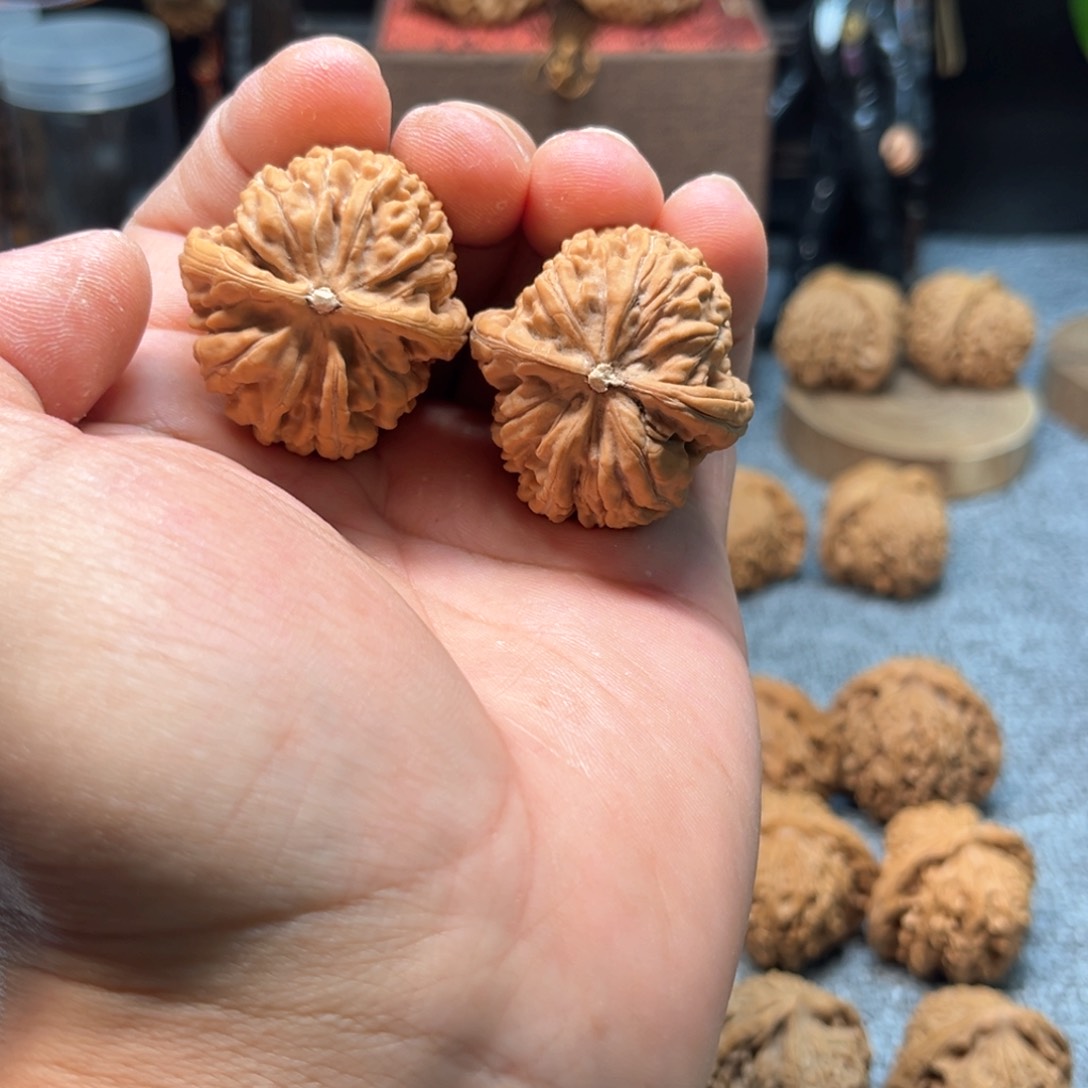文玩核桃把件火*莲花虎头微修