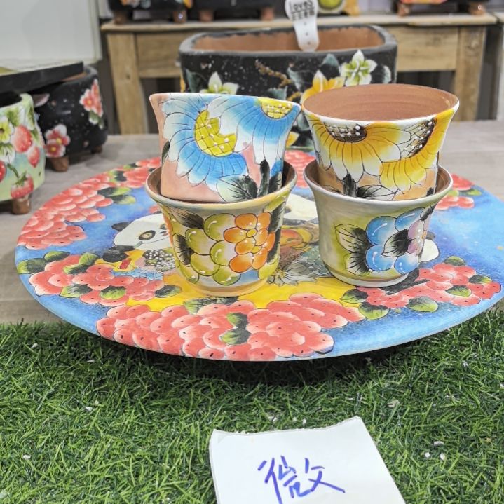 紫砂花盆景德镇陶瓷