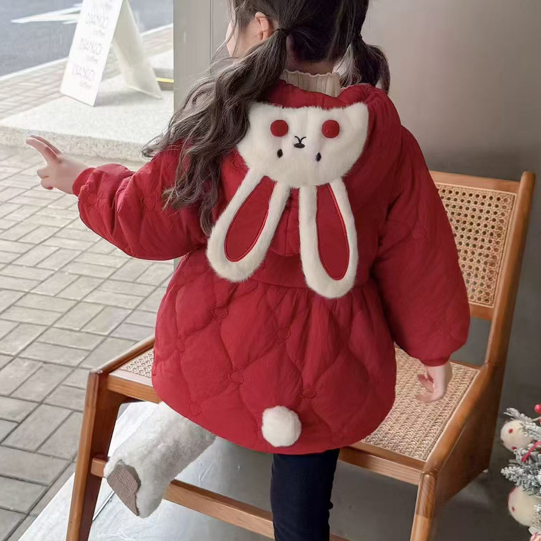 纯色卡通动漫立领字母女棉服棉袄宝宝冬装冬季童装