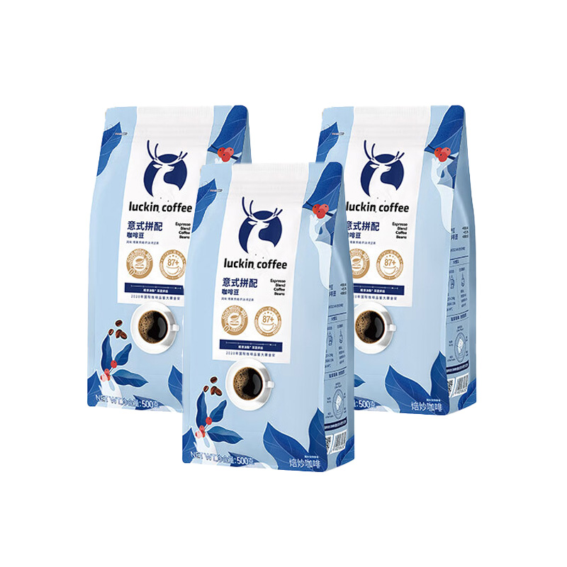 luckin coffee/瑞幸咖啡手冲意式拼配咖啡深度烘焙咖啡豆囤货装