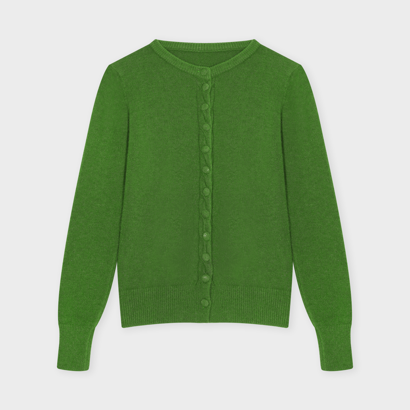 MeiQi 濮院订单！纯色密熊麻花结排扣长袖针织开衫上衣秋冬A3663