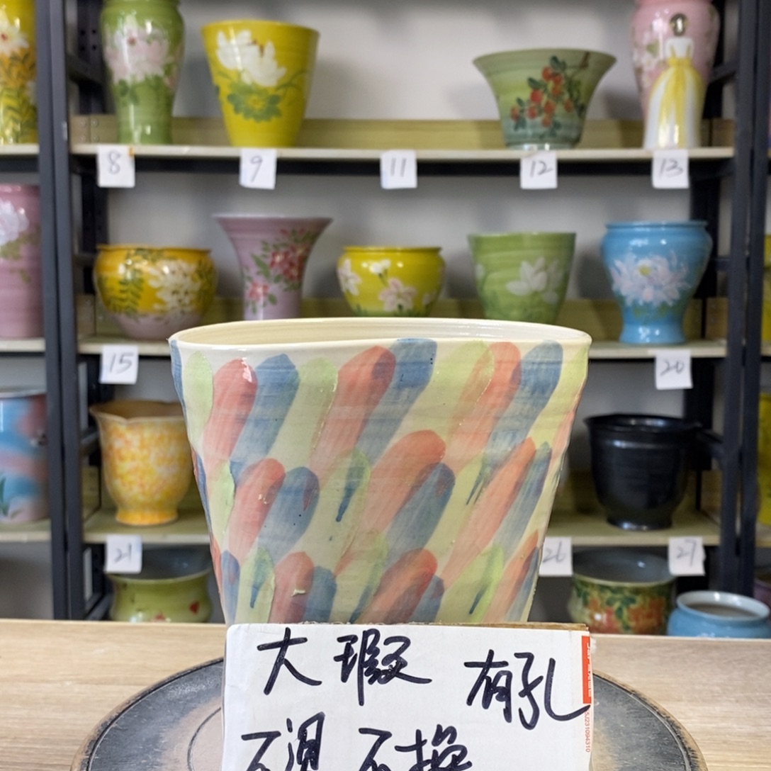 景德镇手工手绘陶瓷花盆