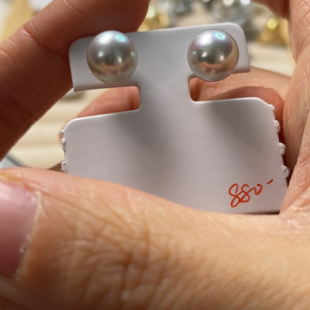 海水珍珠耳饰18K金镶嵌