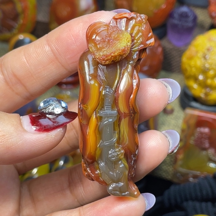 玛瑙/玉髓未镶嵌珠宝奇石北票钟馗3888