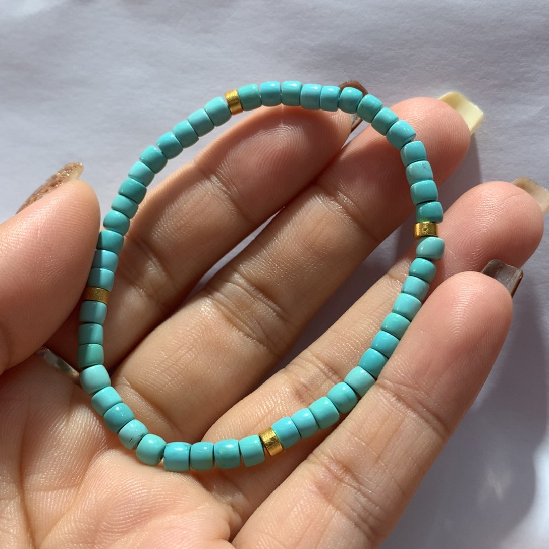 18K金镶嵌绿松石单圈