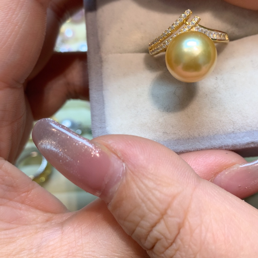 海水珍珠戒指银S925镶嵌