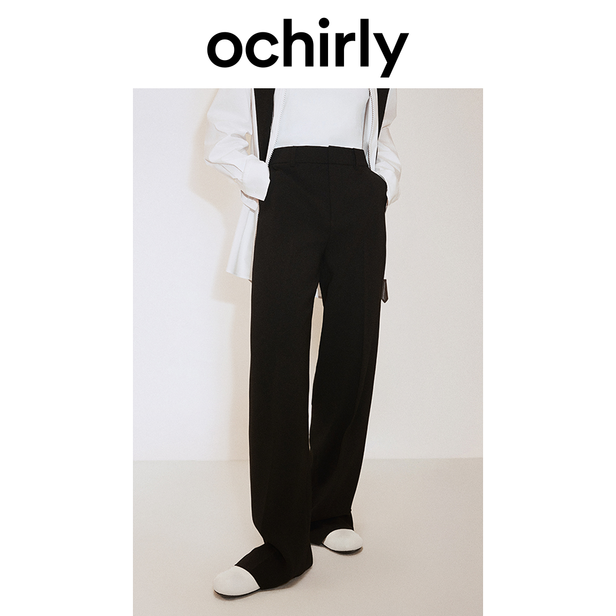 068560【丽公主】欧时力仿醋酸直筒长裤西装裤通勤显瘦1LK3068560