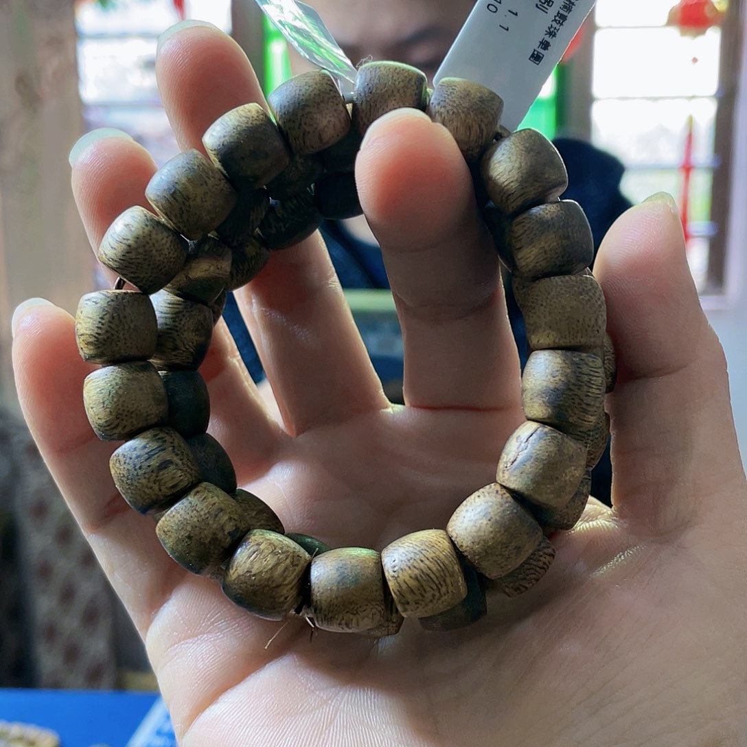 沉香手串棋楠乌身鼓珠单圈1.1/10克多样性发一