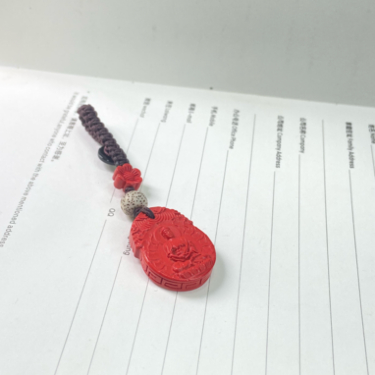 含辰砂工艺品高含量椭圆十二生肖守护款挂件