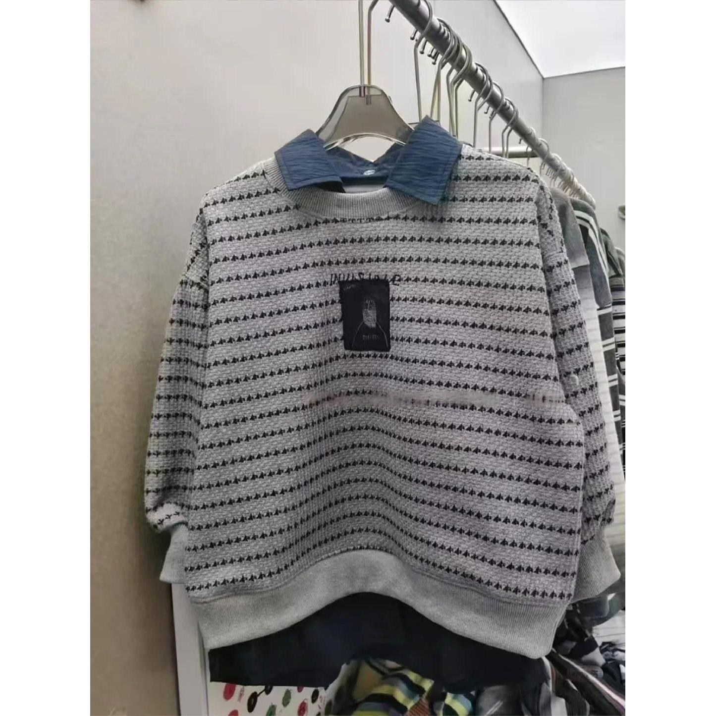 新款秋季儿童百搭卫衣时尚休闲翻领卫衣长袖