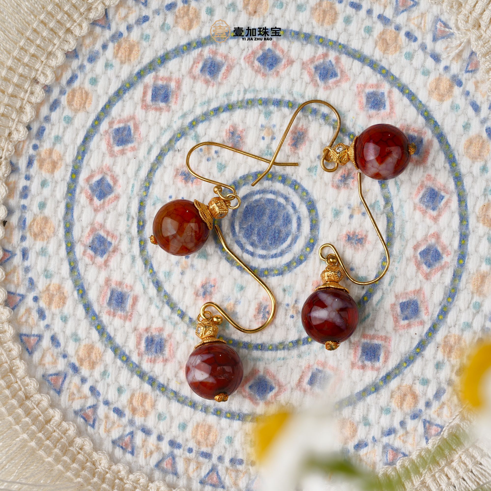 壹加小青|红肉五闪圆珠耳钩多样性发其一0212P