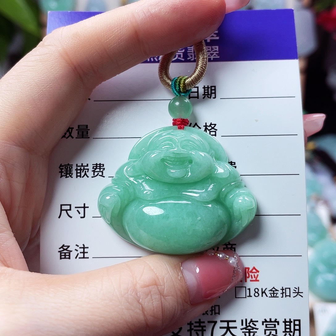 翡翠未镶嵌颈饰佛公16