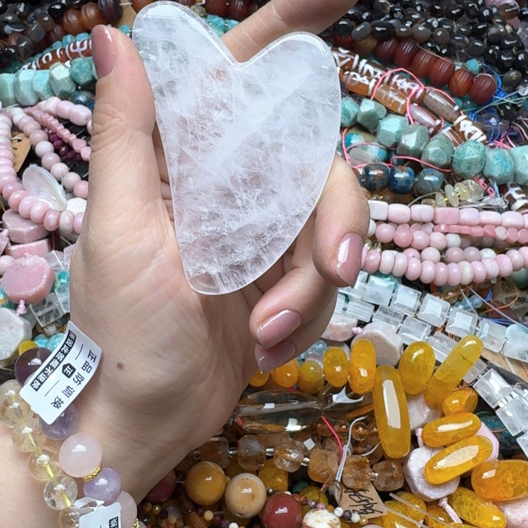 合金玛瑙/玉髓珠宝半成品阿****n一个白水晶刮痧板