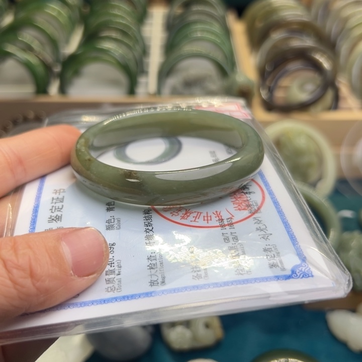 和田玉手镯未镶嵌57.6圈围10132