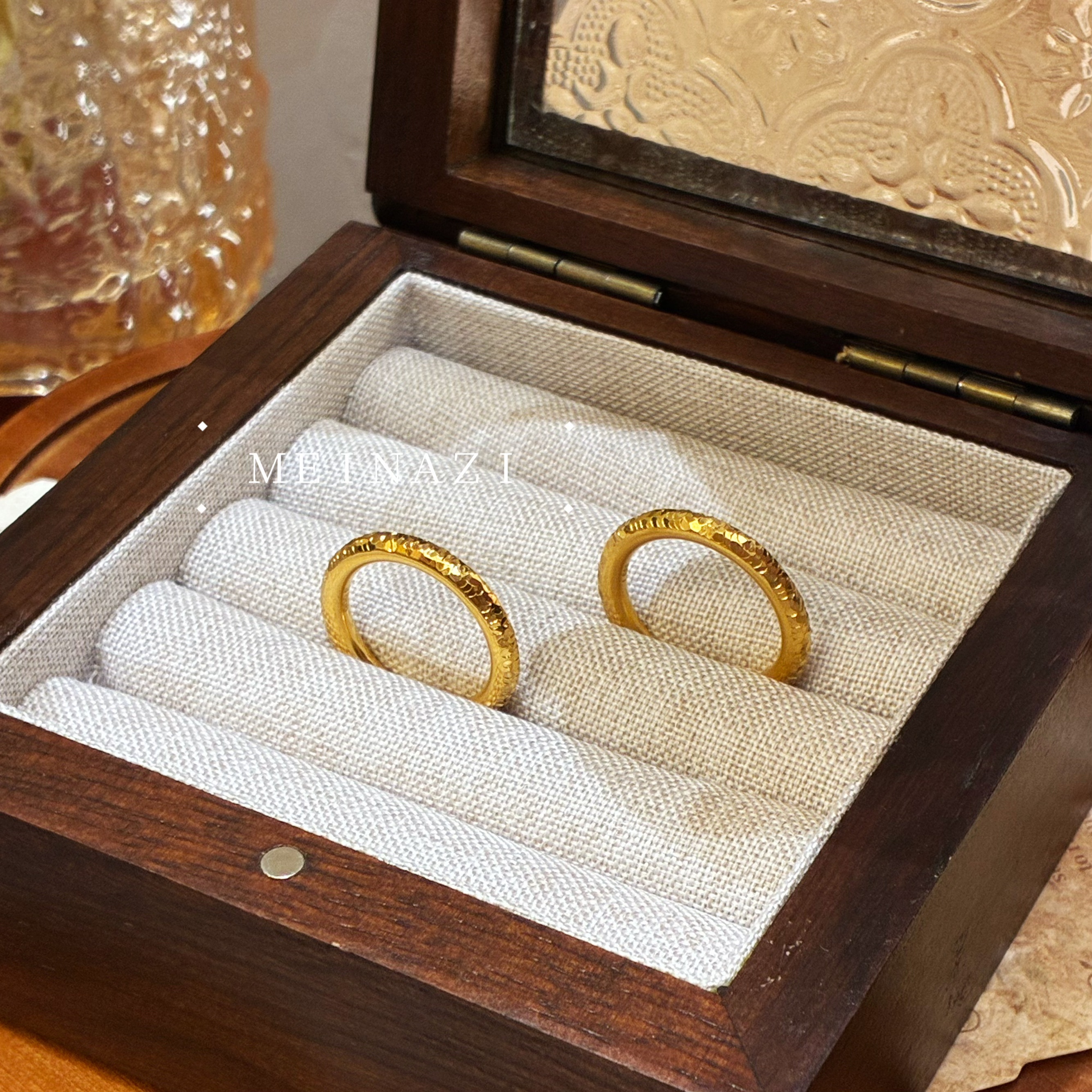 MEINAHUI/爆闪碎碎金戒指