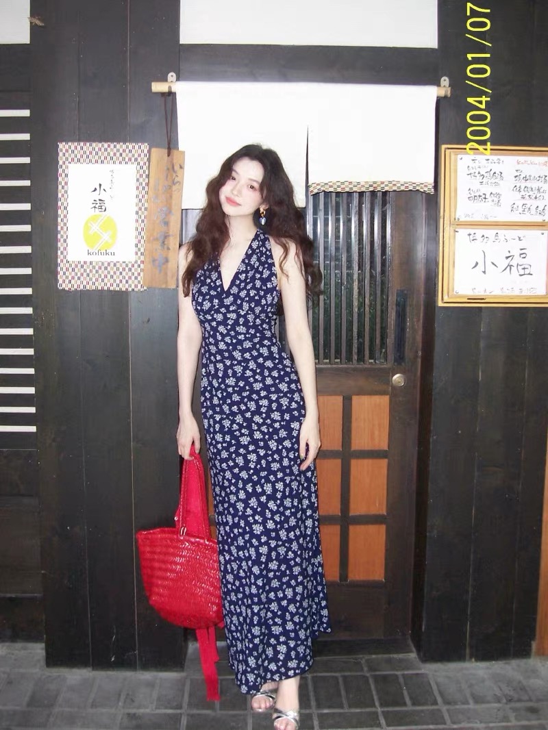 Hangsixiang.小爽【踏浪】复古连衣裙3683