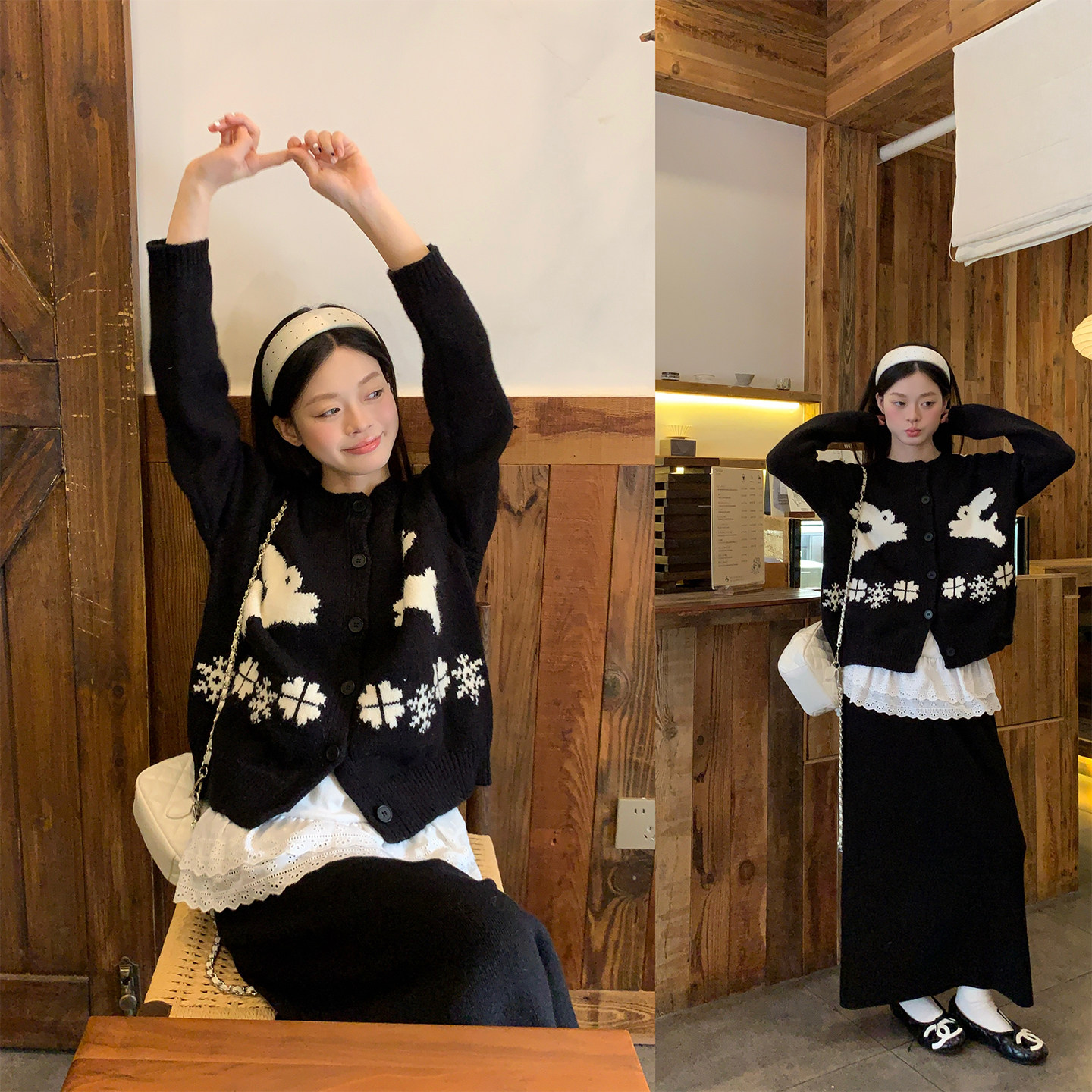 宋正恩12/29 10:00AM上新【雅黑复古轻潮感图案针织开衫】可AAM167